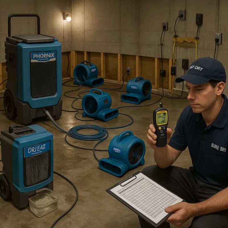 Structural Drying and Dehumidification process in Prescott Valley, AZ